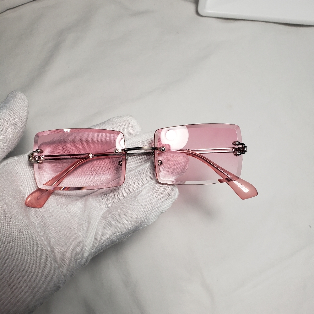 Pink Rimless Glasses